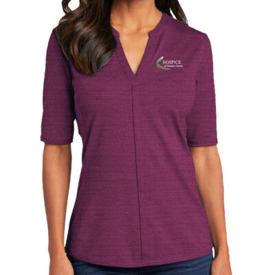 Horizon Public Health - Ladies Stretch Heather Open Neck Top Thumbnail